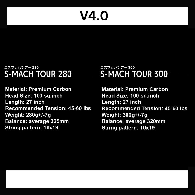 Tennis Racket S-Mach Tour 280g V4.0 Allround Racket | Toalson